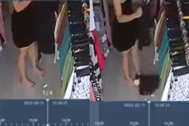 Một cô gái trẻ làm điều khó tin tại shop thời trang, sau đó dùng quần áo mới tinh của shop để lau
