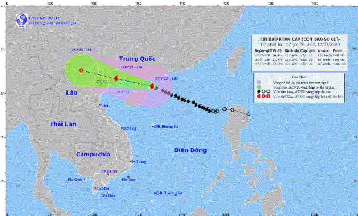 Trực tiếp bão số 1 Talim: Mạnh cấp 10, cách Quảng Ninh 100km