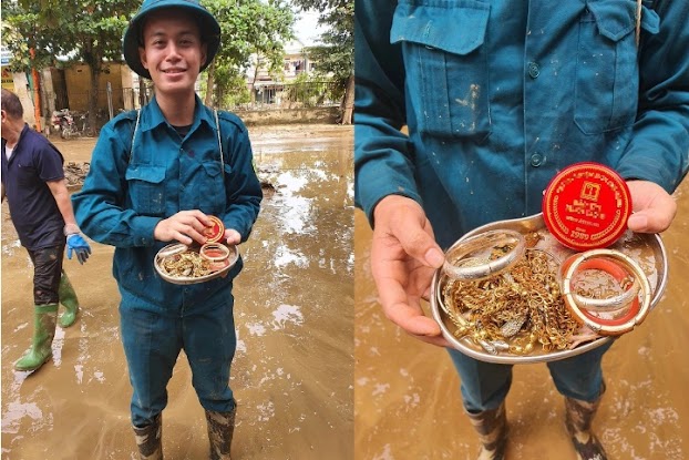 Đi hỗ trợ dọn dẹp sau lũ, nam thanh niên nhặt được hộp trang sức chứa rất nhiều vàng, tìm chủ nhân trao trả thì nhận được câu trả lời bất ngờ