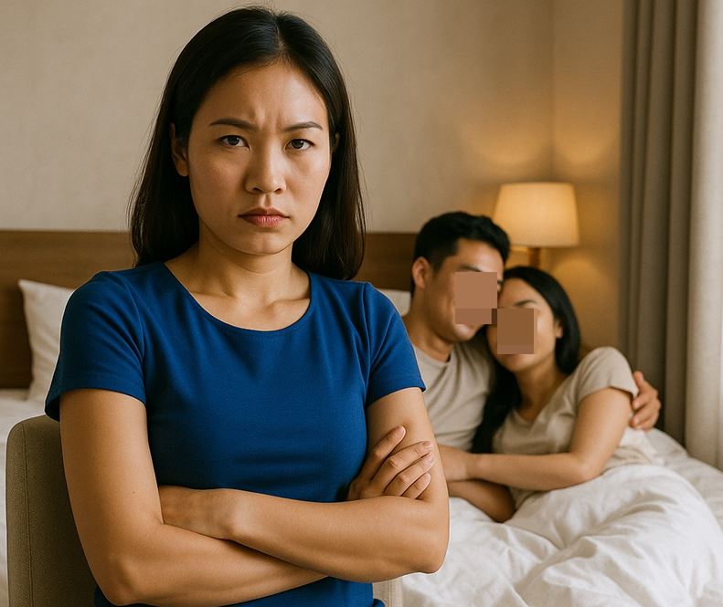 Bắt tại trận chồng ô:m b:ồ ngủ tít, vợ lẳng lặng lấy ghế ngồi chờ và cái kết hả dạ…
