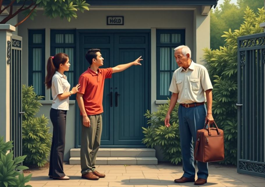 Con trai bênh vợ đuổi bố ra khỏi nhà, tôi tức giận chỉ sang khách sạn bên cạnh tiết lộ một chuyện làm con quỳ sụp xuống xin lỗi