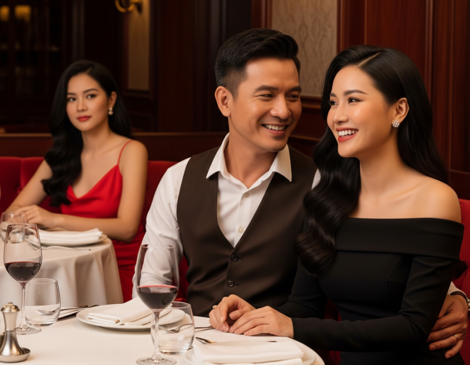 Chồng tôi đặt bàn với nh:ân t:ình, tôi đặt ngay bàn bên cạnh và làm 1 việc khiến anh ta qu:ỳ gối