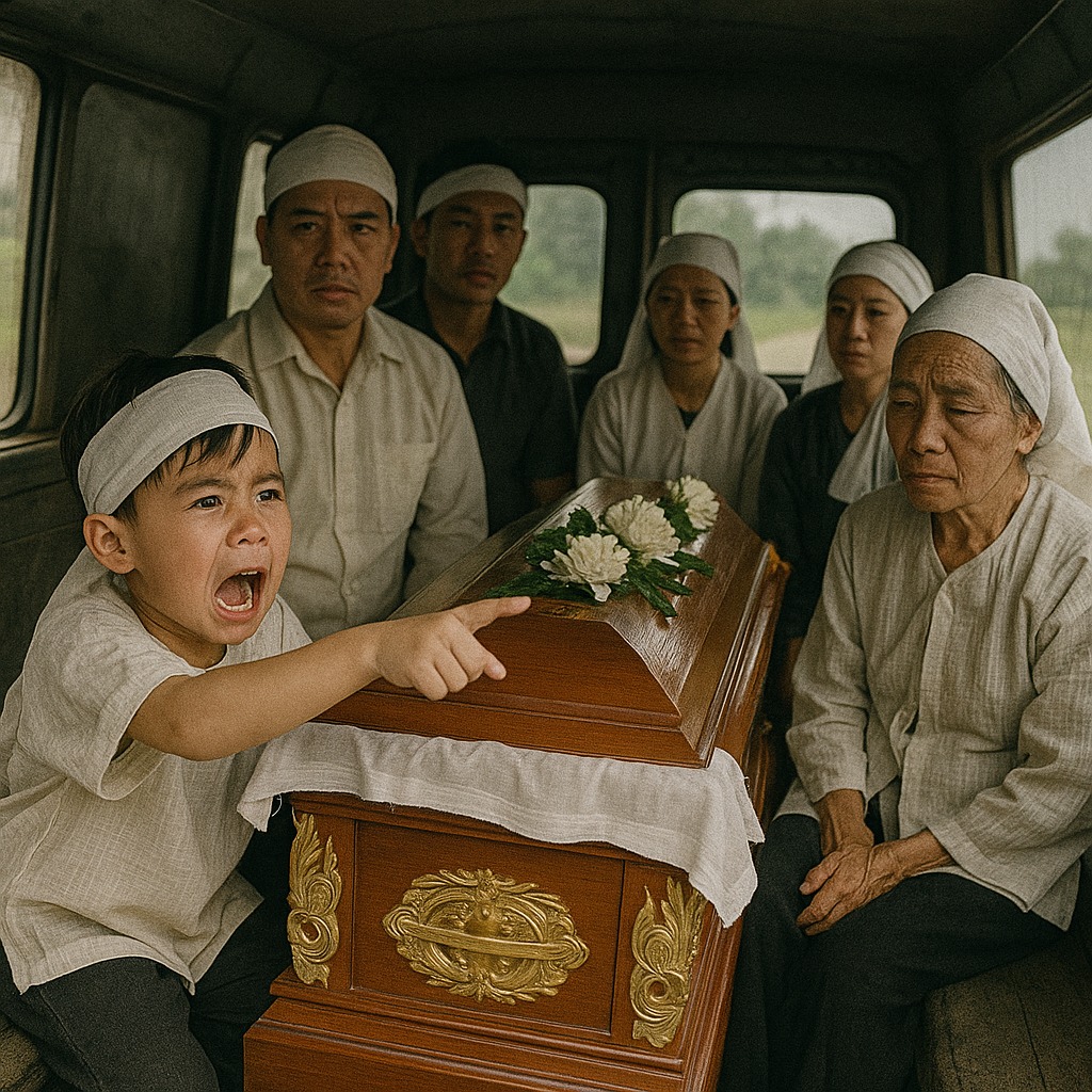 Vừa mới lên xe t-ang đưa bà cụ ra đồng, cậu bé ngồi gần q-uan t;/ài bỗng dưng h-ét to “cụ bảo bác kia xuống ngay