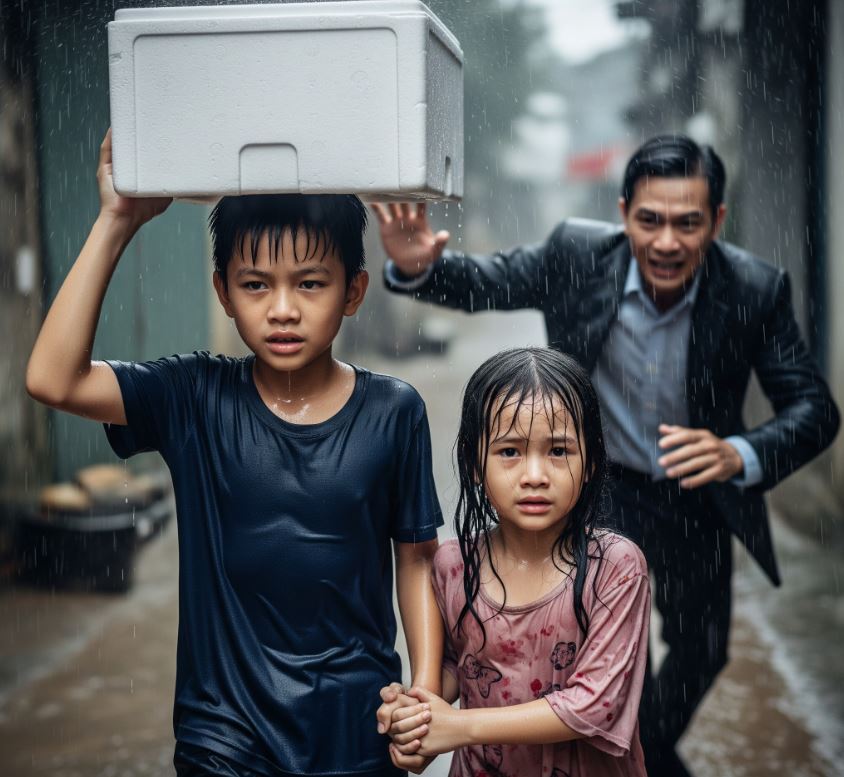 Hai anh em xin cơm thừa chạy về cho mẹ nằm l:iệt – không ngờ gặp lại ba trong hình hài một t:ỷ phú…
