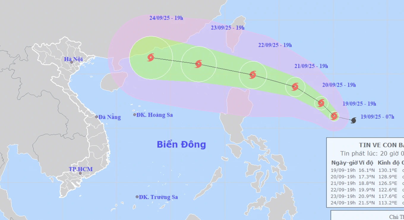 Biển Đông sắp chịu ảnh hưởng của bão Ragasa, có gió giật trên cấp 17