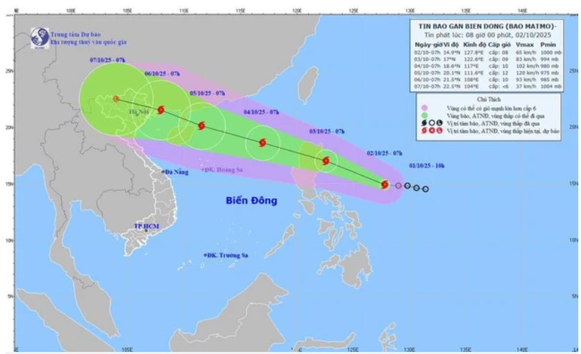 Bão số 11 dự báo đổ bộ trực tiếp vào nước ta, miền Bắc mưa to nhiều ngày liên tiếp